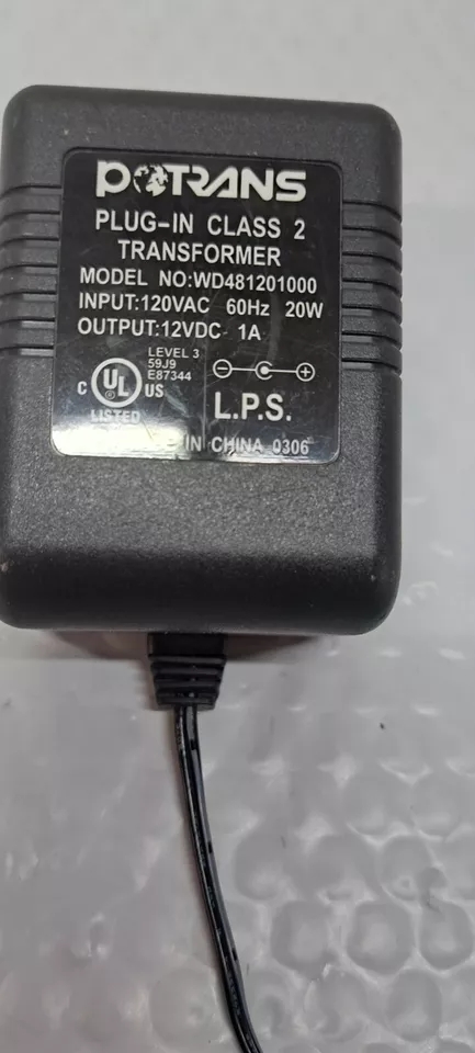 *Brand NEW*Potrans Plug-In Class 2 Transformer 12VDC 1A AC Adapter WD481201000 Power Cable - Click Image to Close